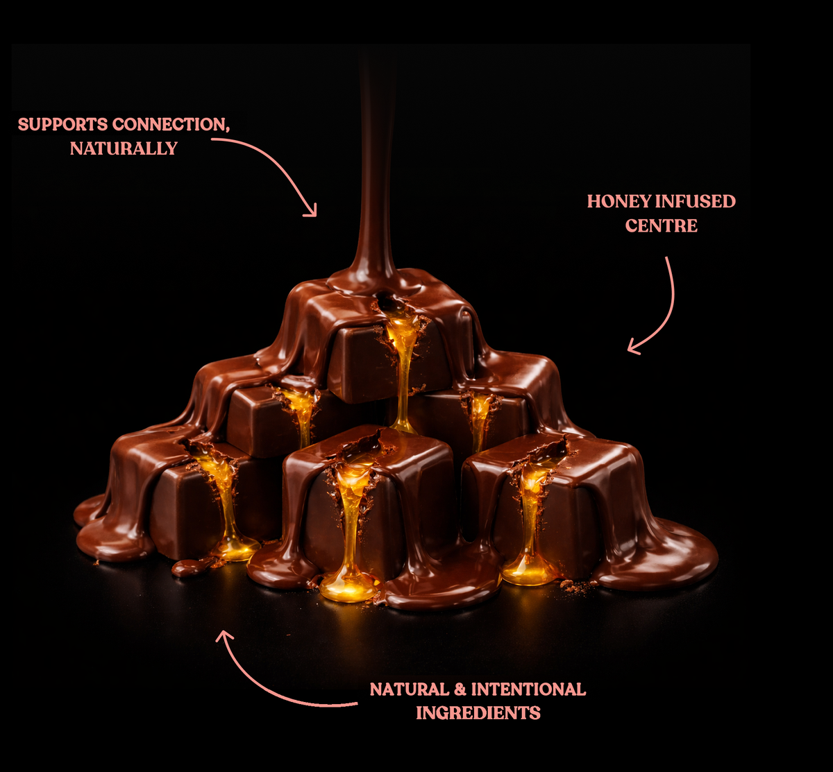 CravedThis chocolate — supports connection, naturally; natural and intentional ingredients with a honey infused centre